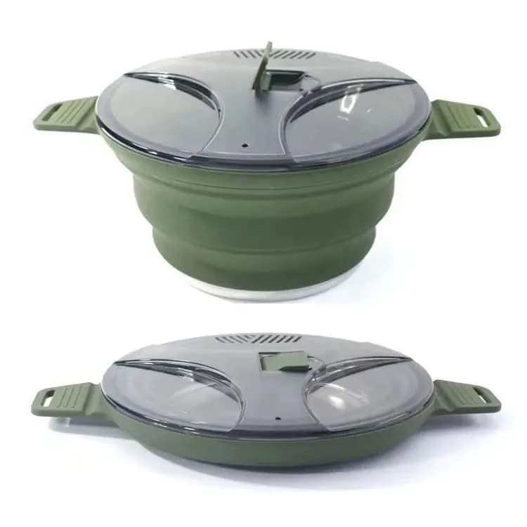 image-Collapsible Premium Camping Cookware 4-5L Capacity with Pot Cover Cooking Pot