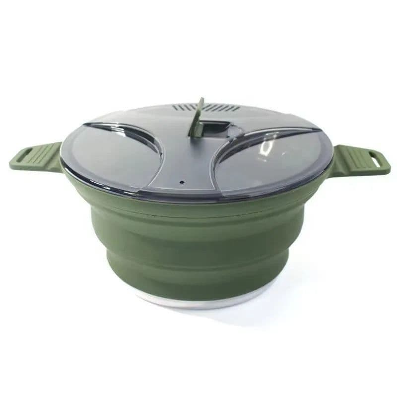 image-Collapsible Premium Camping Cookware 4-5L Capacity with Pot Cover Cooking Pot