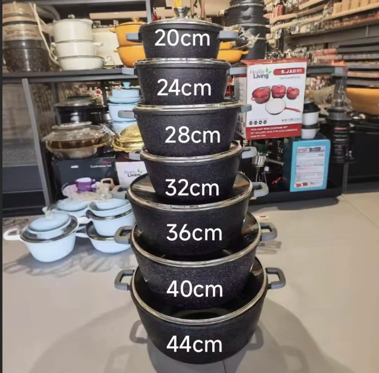image-20/24/28/32/36/40/44cm Aluminum Soup Pot Non Stick Coating Casserole Big Capacity Commercial Kitchen Cookware