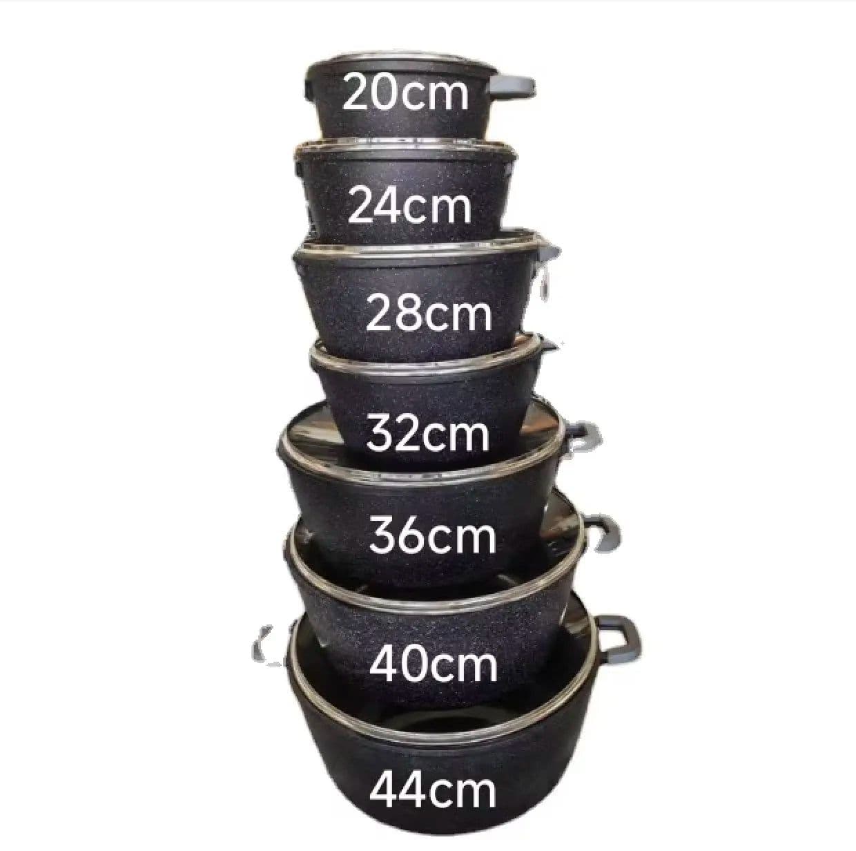 image-20/24/28/32/36/40/44cm Aluminum Soup Pot Non Stick Coating Casserole Big Capacity Commercial Kitchen Cookware