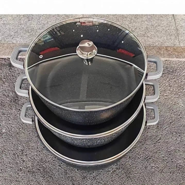 image-20/24/28/32/36/40/44cm Aluminum Soup Pot Non Stick Coating Casserole Big Capacity Commercial Kitchen Cookware