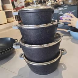 image-20/24/28/32/36/40/44cm Aluminum Soup Pot Non Stick Coating Casserole Big Capacity Commercial Kitchen Cookware