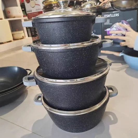 image-20/24/28/32/36/40/44cm Aluminum Soup Pot Non Stick Coating Casserole Big Capacity Commercial Kitchen Cookware