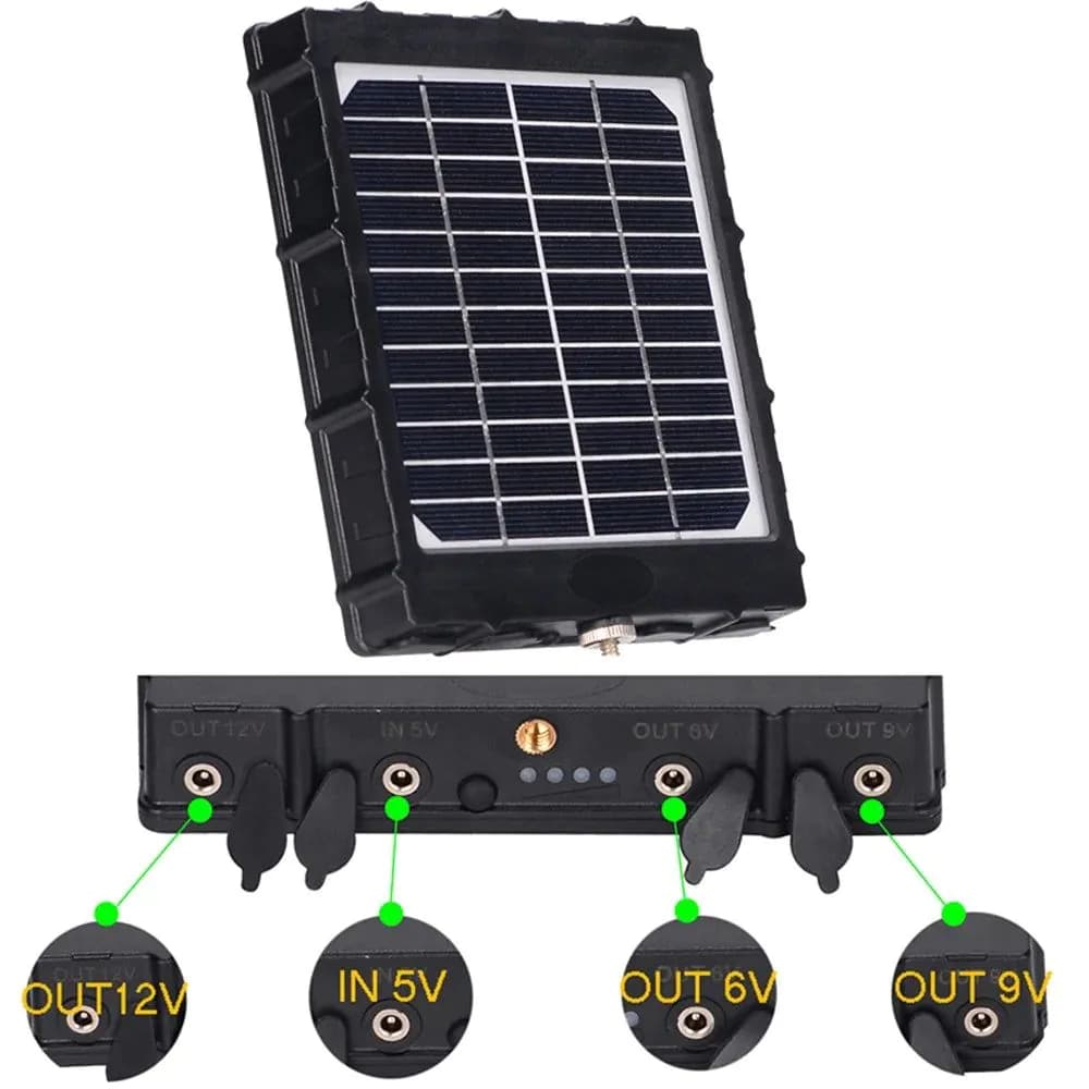 image-IP66 Waterproof Solar Panel Power Bank With Battery 8000Mah for Security Hunting Trail Camera 6V 9V 12V Solar Power Supply Kit