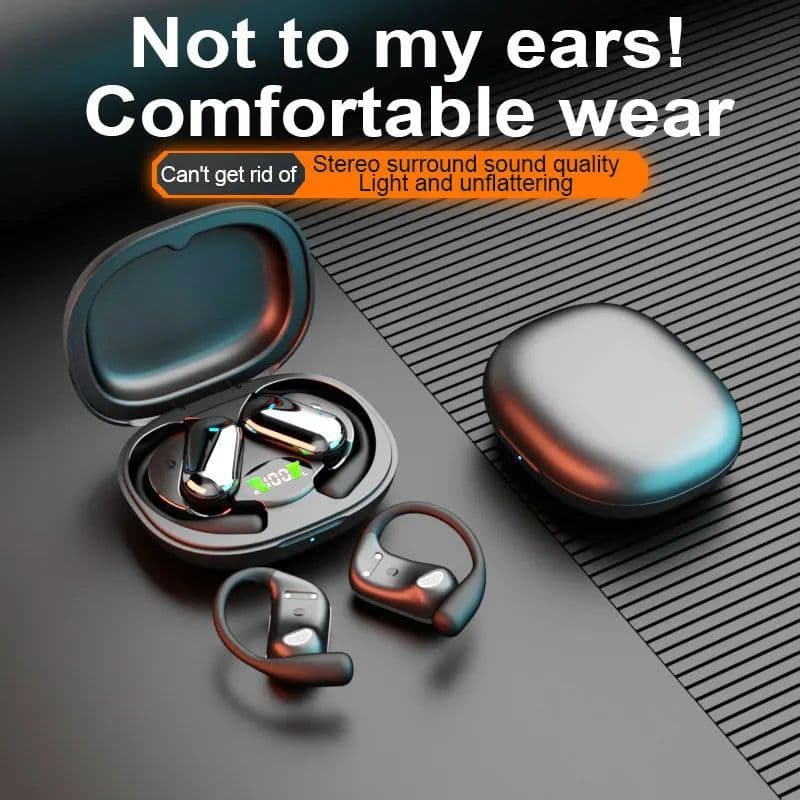 image-Top Hot Sale Q16S OWS Open Ear Headphones Touch Control Digital Display Long Life Ear Hook Earphones Wireless Earbuds for Sports