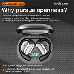 image-Top Hot Sale Q16S OWS Open Ear Headphones Touch Control Digital Display Long Life Ear Hook Earphones Wireless Earbuds for Sports