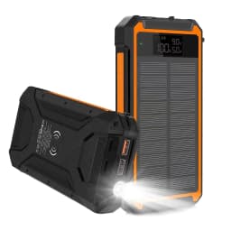 image-2025 Best Selling Fast Charging Waterproof Solar Power Bank 30000mAh 10W Wireless Charge Battery Watt LED DisplayFlashlights