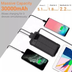 image-2025 Best Selling Fast Charging Waterproof Solar Power Bank 30000mAh 10W Wireless Charge Battery Watt LED DisplayFlashlights