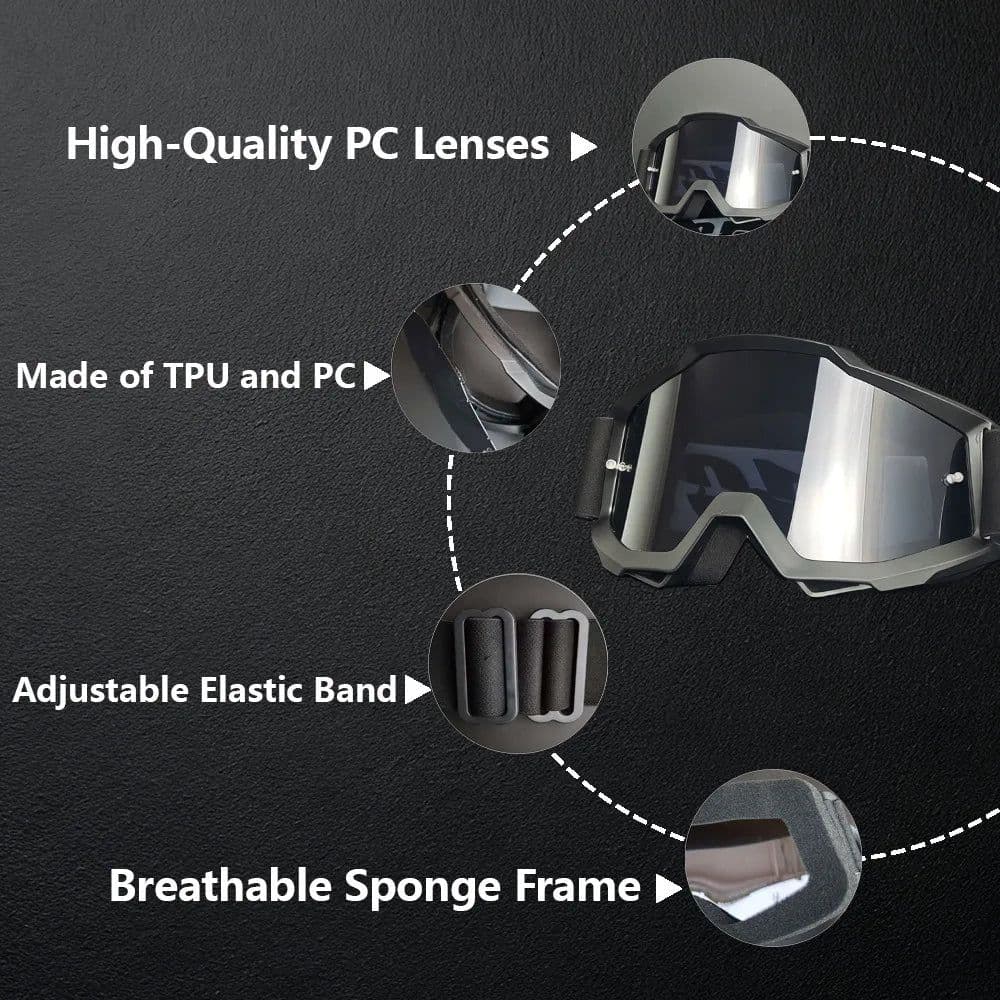 image-Factory Cross Border MX Motorcycle Helmet Goggles with Interchangeable Glasses Full Framework for Riding and Outdoor Sports