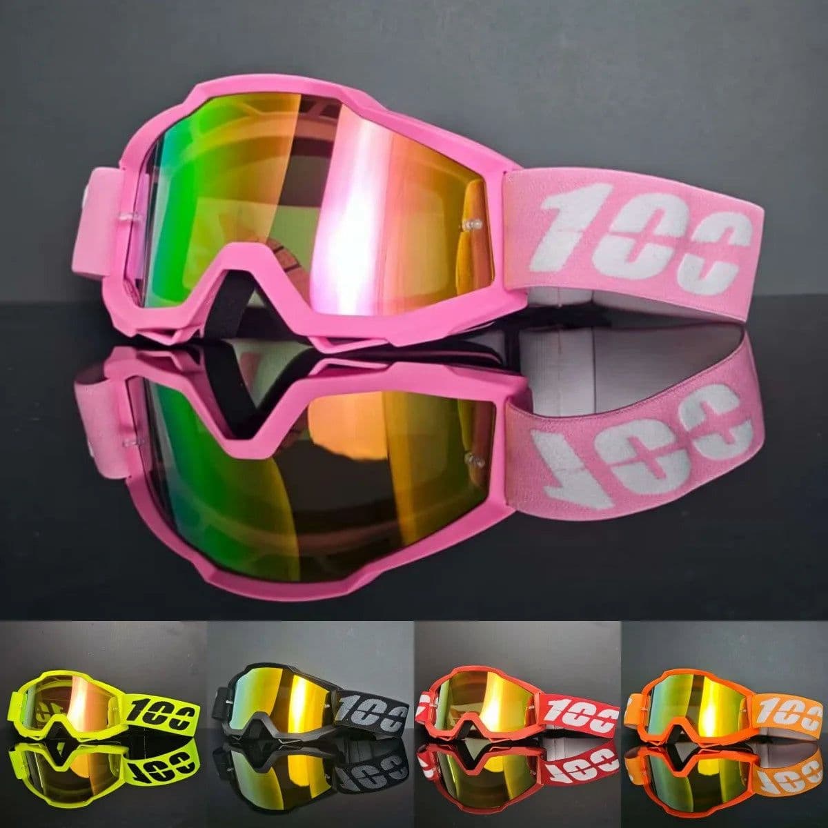 image-Factory Cross Border MX Motorcycle Helmet Goggles with Interchangeable Glasses Full Framework for Riding and Outdoor Sports