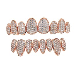 image-BES Newest Body Jewelry Hiphop Zircon Diamond Grillz Luxury Irregular 8 Teeth Grillz Hiphop Grills Halloween Grillz