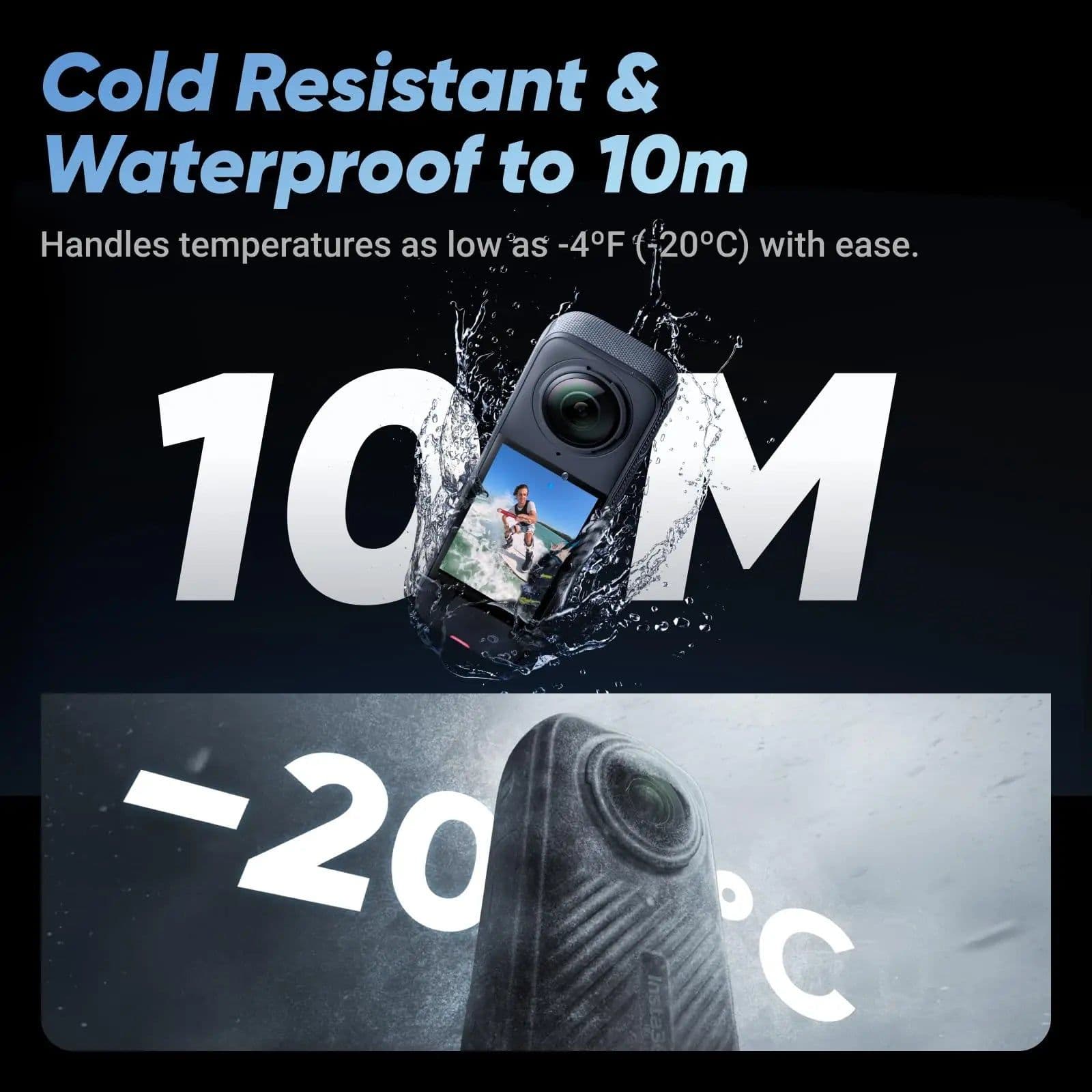 image-Insta360 X4 - Waterproof 8K 360 Action Camera, 135 Min Battery Life, AI Editing, Stabilization, for Sports