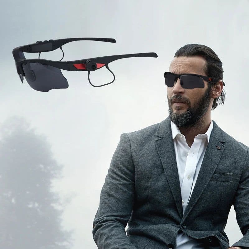 image-JSJM New Hot Selling Sports Driving Cycling Glasses Mens and Women HD Stereo Earphones Smart Sunglasses