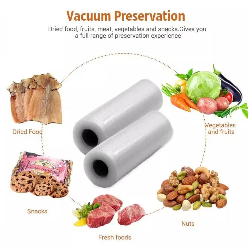 image-Food Grade Freezer Safe Seven Layer PA+PE Co-extruded Embossed Vacuum Sealer Food Packaging Bag Roll
