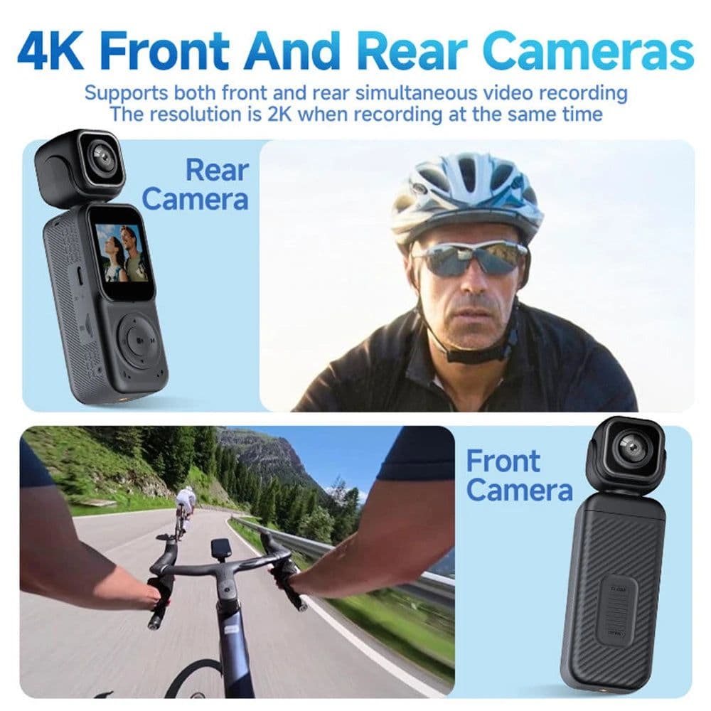 image-Mini HD 4K Body Camera Dual Lens, WiFi Connected Sports & Vlog Camera with Infrared Night Vision