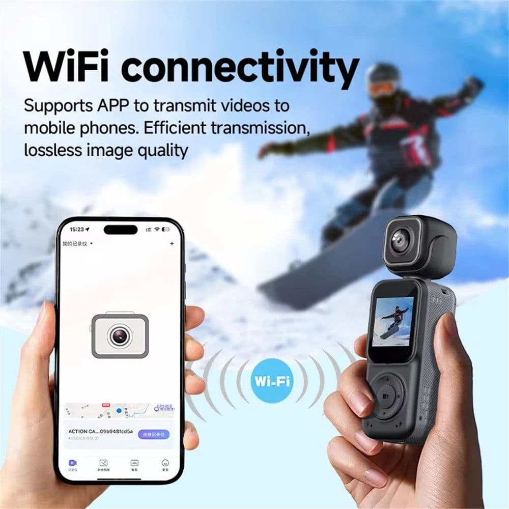 image-Mini HD 4K Body Camera Dual Lens, WiFi Connected Sports & Vlog Camera with Infrared Night Vision