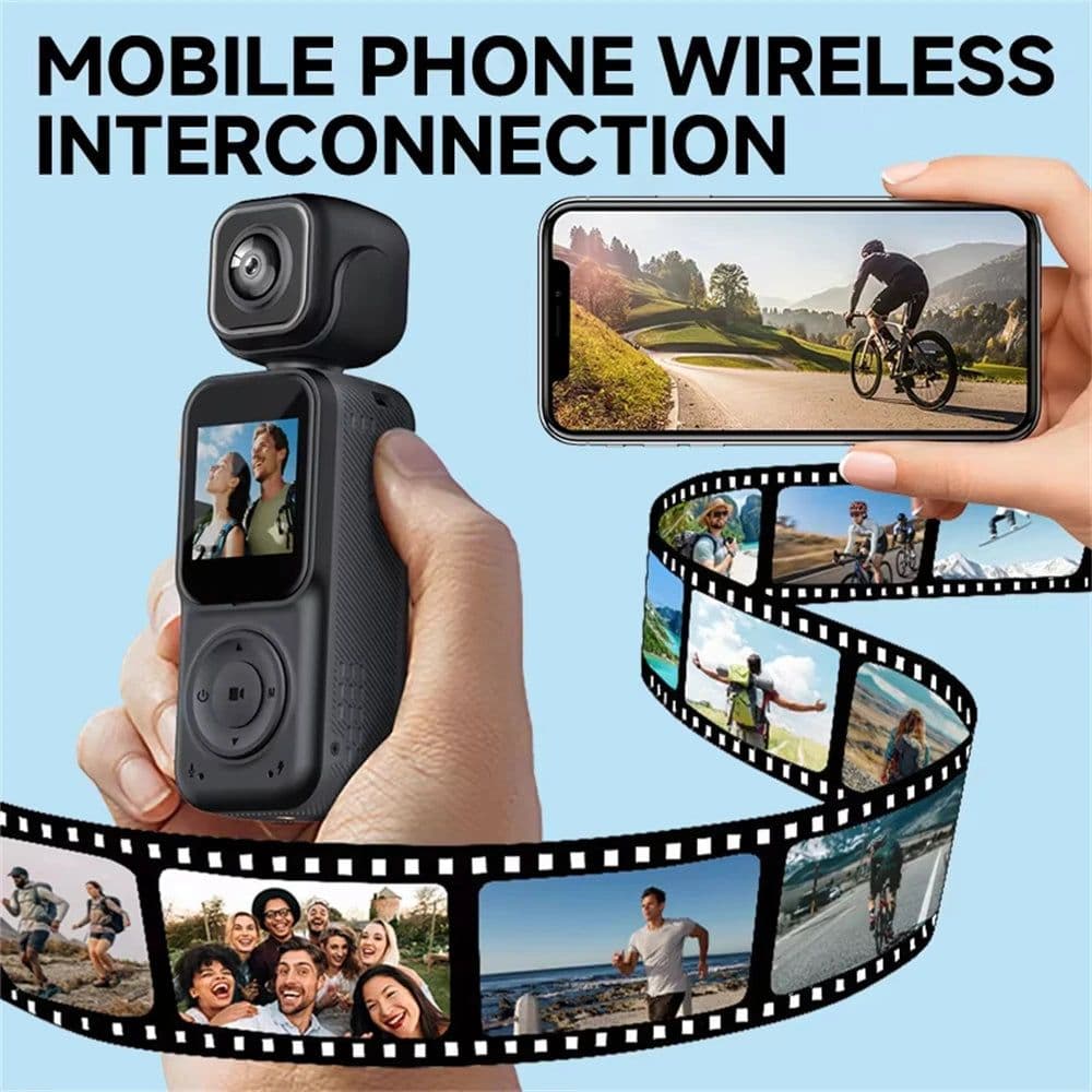 image-Mini HD 4K Body Camera Dual Lens, WiFi Connected Sports & Vlog Camera with Infrared Night Vision