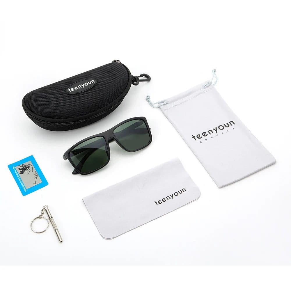 image-Square Sports Polarized Sunglasses for Men Women Retro Rectangle UV Protection Eyewear