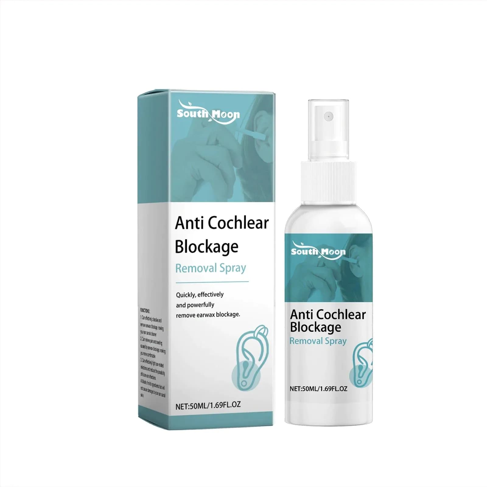 image-South Moon Daily Ear Wax Removal Spray Gentle and Soothing Moisturizing Anti-Cochlear Blockage Cochlear Care