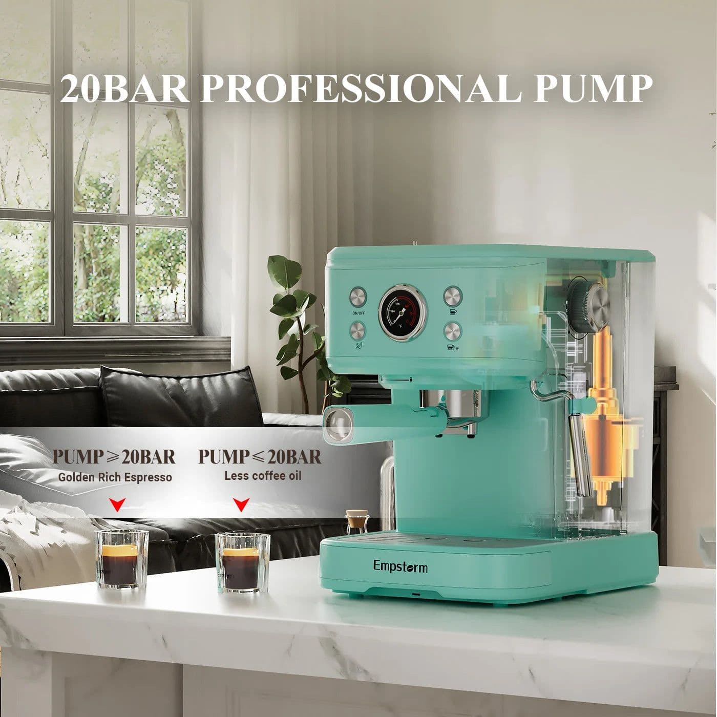 image-EU Local Delivery Commercial Semi-Automatic Electric Espresso Coffee Machine with 20Bar Pump Brew System Milk Frother for Hotel