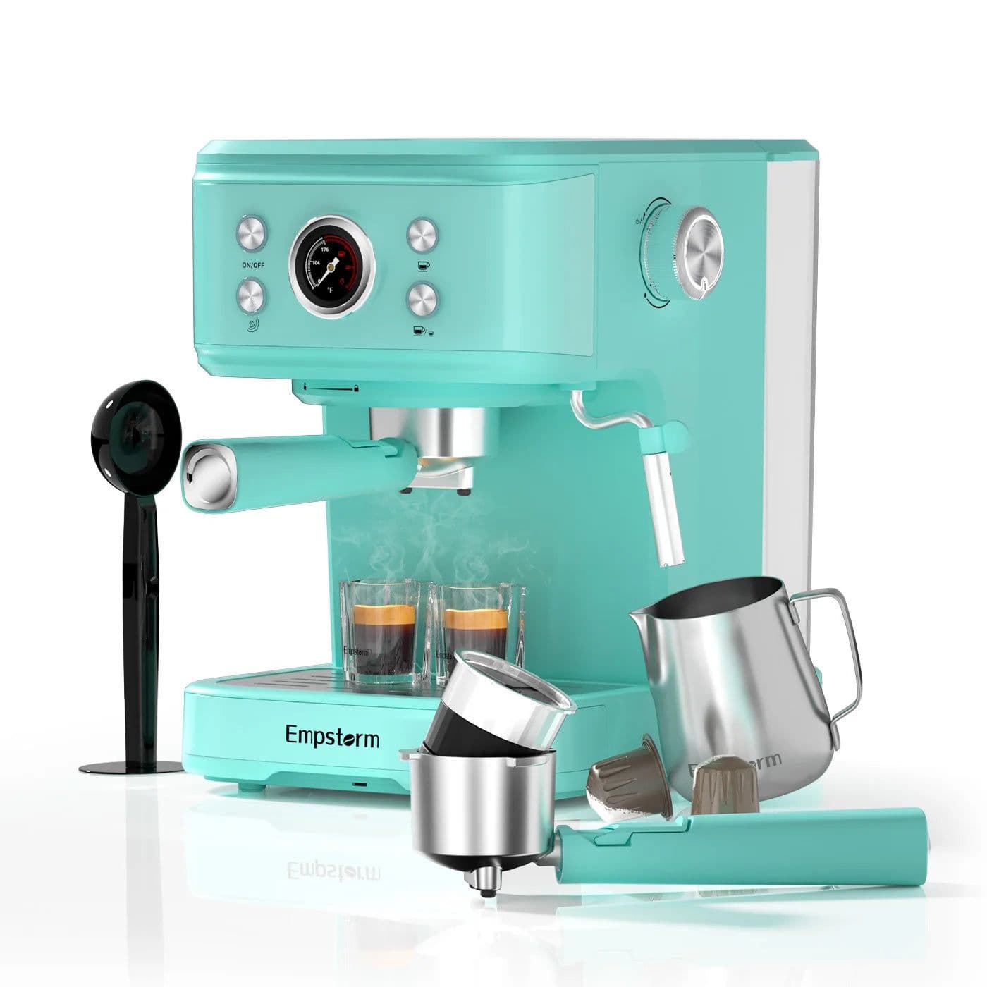 image-EU Local Delivery Commercial Semi-Automatic Electric Espresso Coffee Machine with 20Bar Pump Brew System Milk Frother for Hotel
