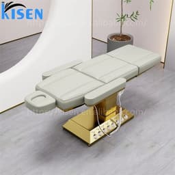 image-Kisen Modern New Green Medical Treatment Massage Table Cosmetic Spa Bed Electric 3 4 Motor Facial Beauty Salon Lash Bed for Sal