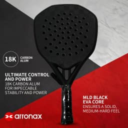 image-Premium Arronax 18K Carbon Padel Racket MLD Black EVA Core Professional Padel Racket with High Control and Power Performance