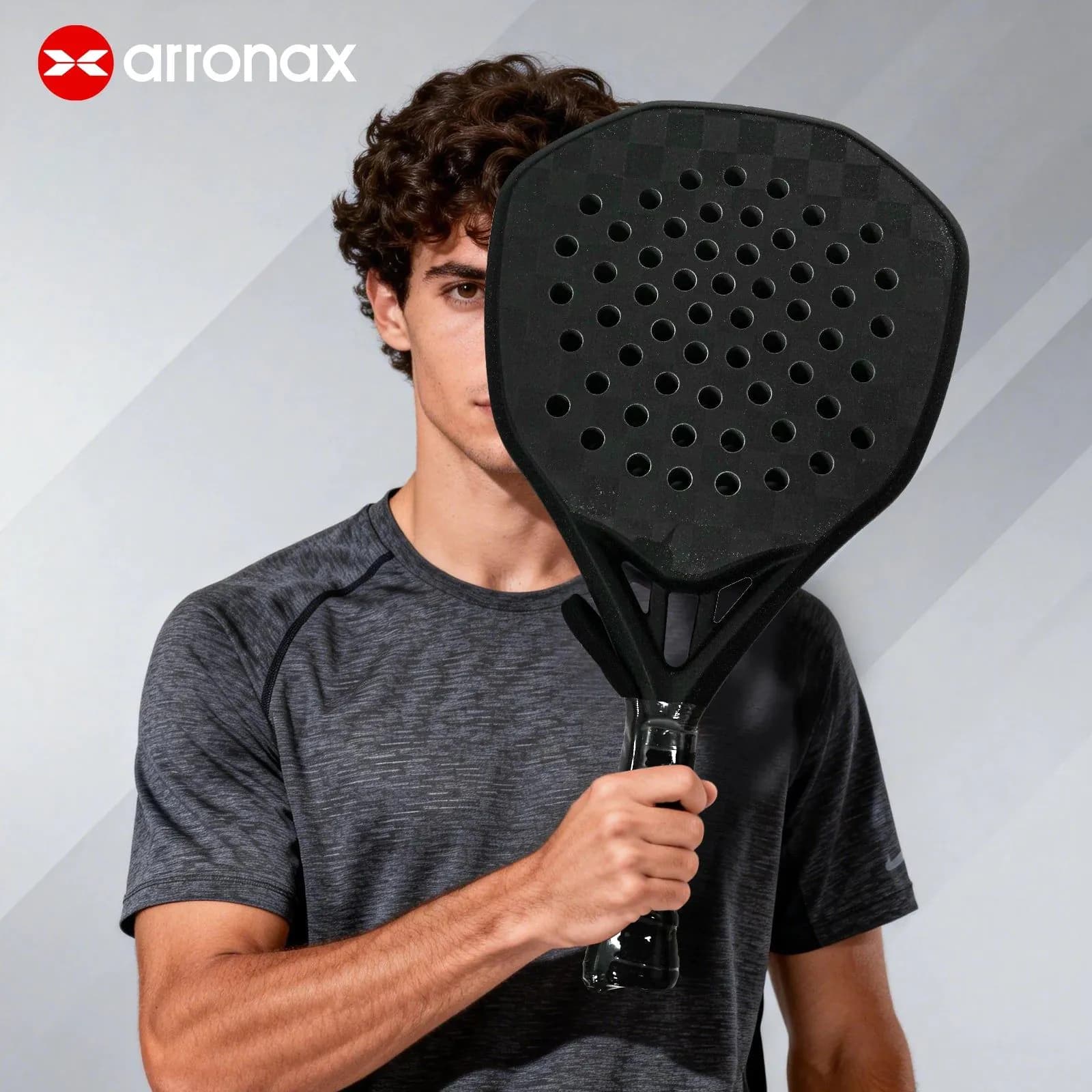 image-Premium Arronax 18K Carbon Padel Racket MLD Black EVA Core Professional Padel Racket with High Control and Power Performance