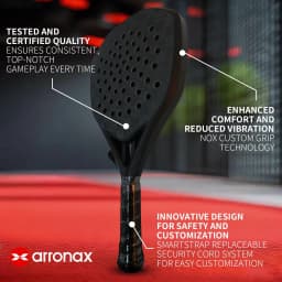 image-Premium Arronax 18K Carbon Padel Racket MLD Black EVA Core Professional Padel Racket with High Control and Power Performance