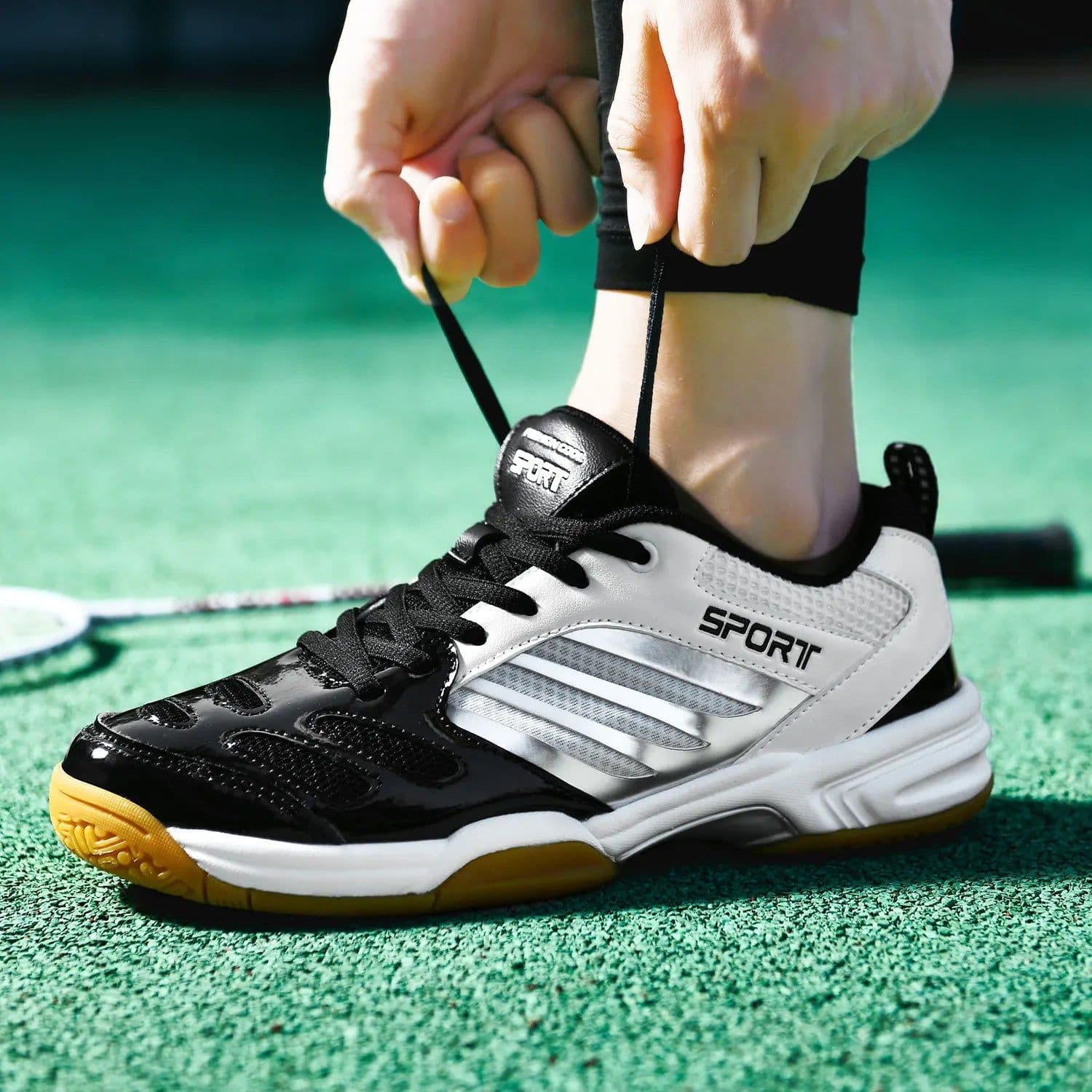image-2026 NEW LEAO Professional Big Size Tennis Shoes Unisex Lightweight Indoor Sports Badminton Shoes