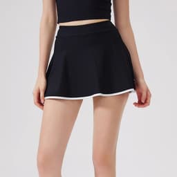 image-Newest Ribbed High Waist 2 in 1 With Pockets Tennis Skirt Sweat Wicking Luxury Sportswear Women Padel Badminton Tennis Skirt