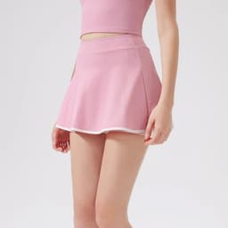 image-Newest Ribbed High Waist 2 in 1 With Pockets Tennis Skirt Sweat Wicking Luxury Sportswear Women Padel Badminton Tennis Skirt