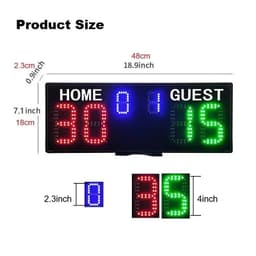 image-Ganxin 18650 Portable Rechargeable Battery Score Board Wireless Electronic Padel Wrist Control Digital Led Tennis Scoreboard