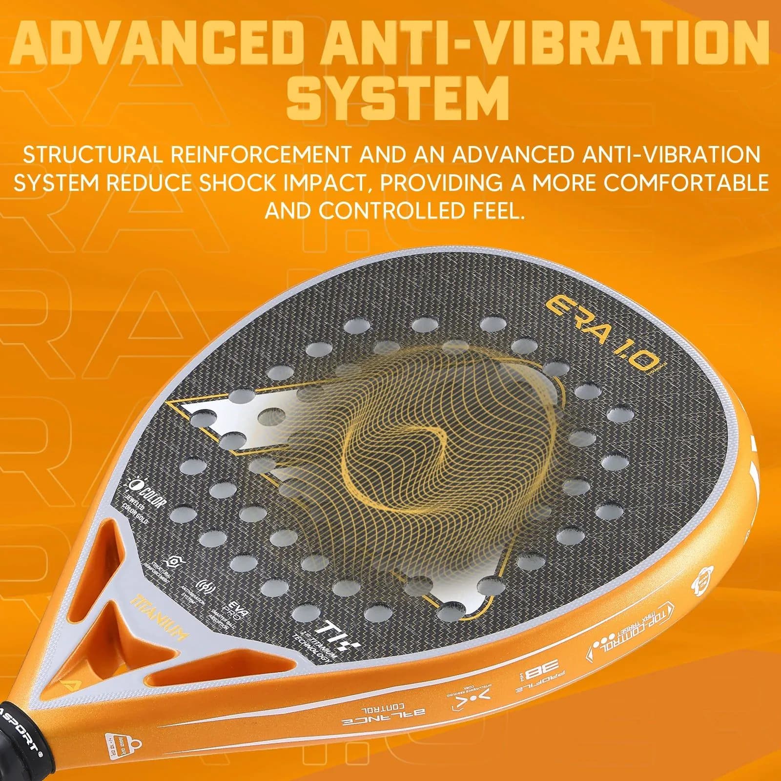 image-2026 AMA Sport Professional Manufacturer Customized New Tech High Quality Hybrid Shape Carbon Fiber Padel Tennis Racket