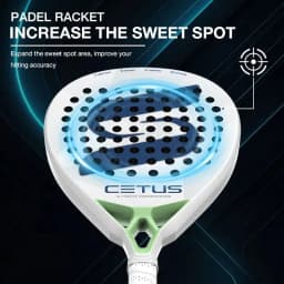 image-Super Power Blue Carbon Fiber Polyester 3D Surface 38mm 360g Shock Resistant High Strength OEM & ODM Padel Racket