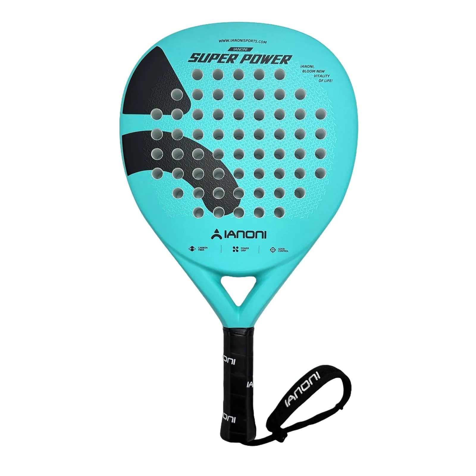 image-Super Power Blue Carbon Fiber Polyester 3D Surface 38mm 360g Shock Resistant High Strength OEM & ODM Padel Racket