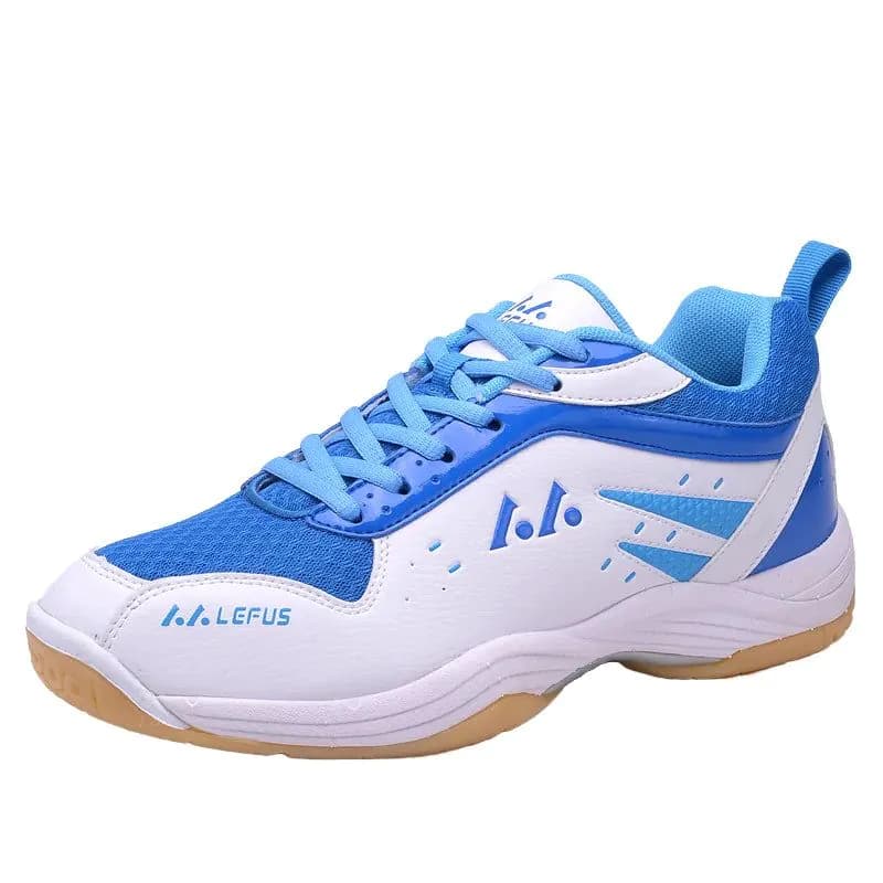 image-Comfortable Anti-Slip Indoor Badminton Padel Shoes Soft Breathable Mesh Genuine Leather Upper Spring Summer Unisex