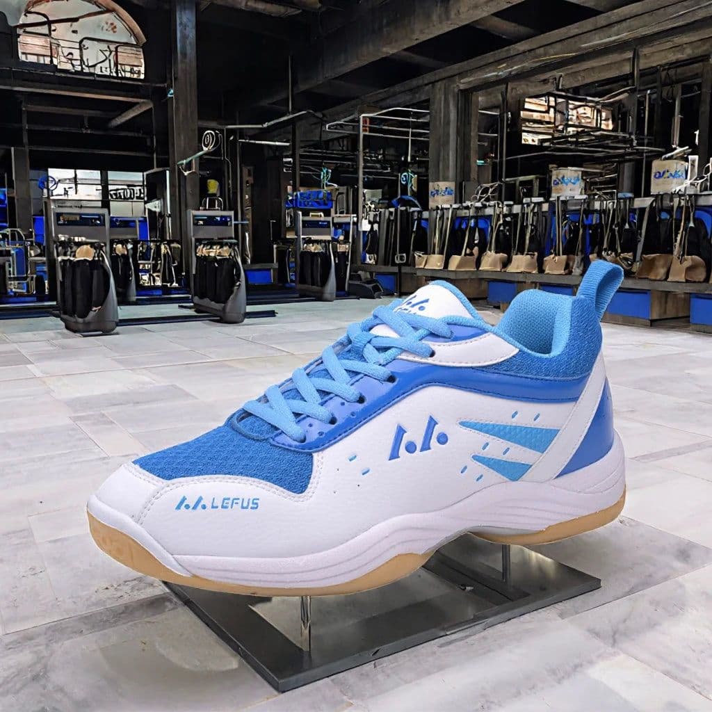 image-Comfortable Anti-Slip Indoor Badminton Padel Shoes Soft Breathable Mesh Genuine Leather Upper Spring Summer Unisex