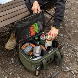 image-Wholesale 600D Oxford Waterproof Portable 20L Multiple Compartments Durable Camping Outdoor Tactical Picnic Barbecue Cookware