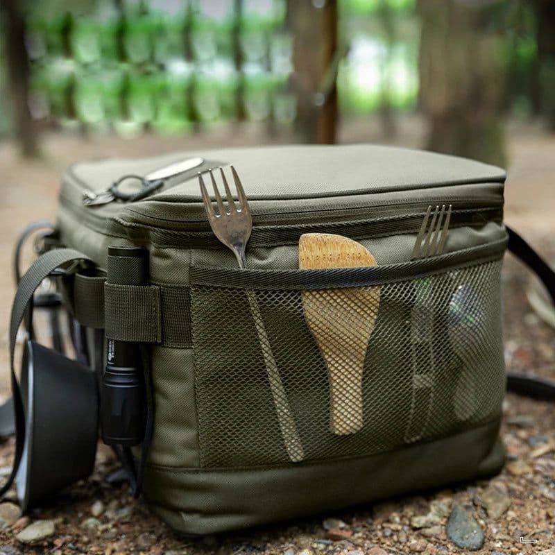 image-Wholesale 600D Oxford Waterproof Portable 20L Multiple Compartments Durable Camping Outdoor Tactical Picnic Barbecue Cookware
