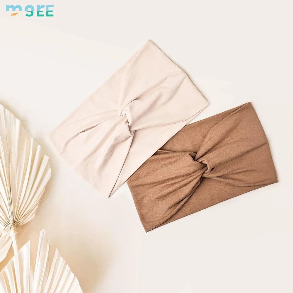 image-SeeMore Customizable Women Sports Entertainment 10 PCS Extra Wide Turban African Style Hair Wrap Head Bands