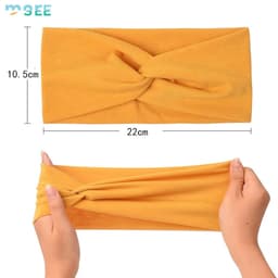 image-SeeMore Customizable Women Sports Entertainment 10 PCS Extra Wide Turban African Style Hair Wrap Head Bands