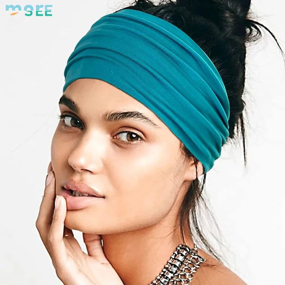 image-SeeMore Customizable Women Sports Entertainment 10 PCS Extra Wide Turban African Style Hair Wrap Head Bands