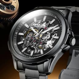 image-Mark Fairwhale Fashion Round Case New Design Stainless Steel Automatic Watches for Men