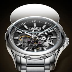 image-Mark Fairwhale Fashion Round Case New Design Stainless Steel Automatic Watches for Men
