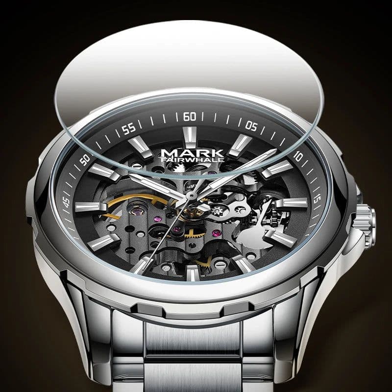 image-Mark Fairwhale Fashion Round Case New Design Stainless Steel Automatic Watches for Men