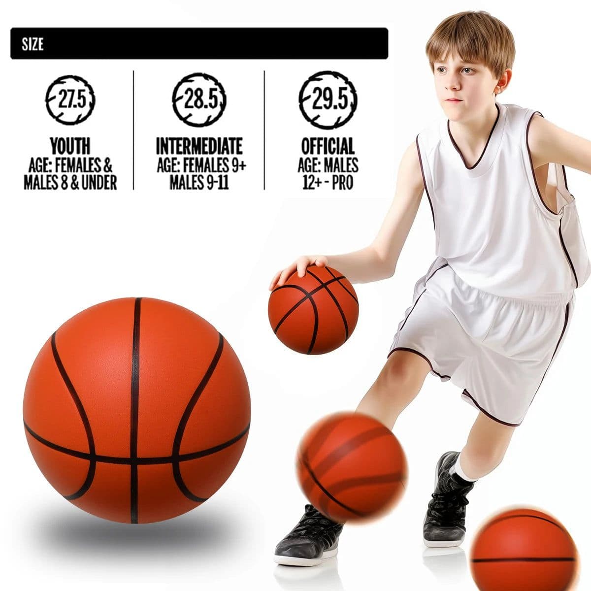 image-Grooved Silent Basketball Size 7# 6# 5# Men/Women/Children Indoor Dribble Practice Bounce Quiet Soft Airless Foam Ball No Noises
