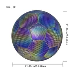 image-1pc Size 5 Reflective Football, Luminous Colorful Soccer Ball For Indoor And Outdoor Training 1pc Size 5 Reflective Football, Lu