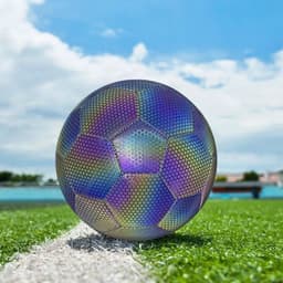 image-1pc Size 5 Reflective Football, Luminous Colorful Soccer Ball For Indoor And Outdoor Training 1pc Size 5 Reflective Football, Lu