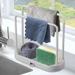 image-Kitchen Rag Drain Stand Kitchen Accessories Sink Drainage Shelf Sink Drain Storage Basket for Sponge Rag Wire Ball 1/2/3PCS